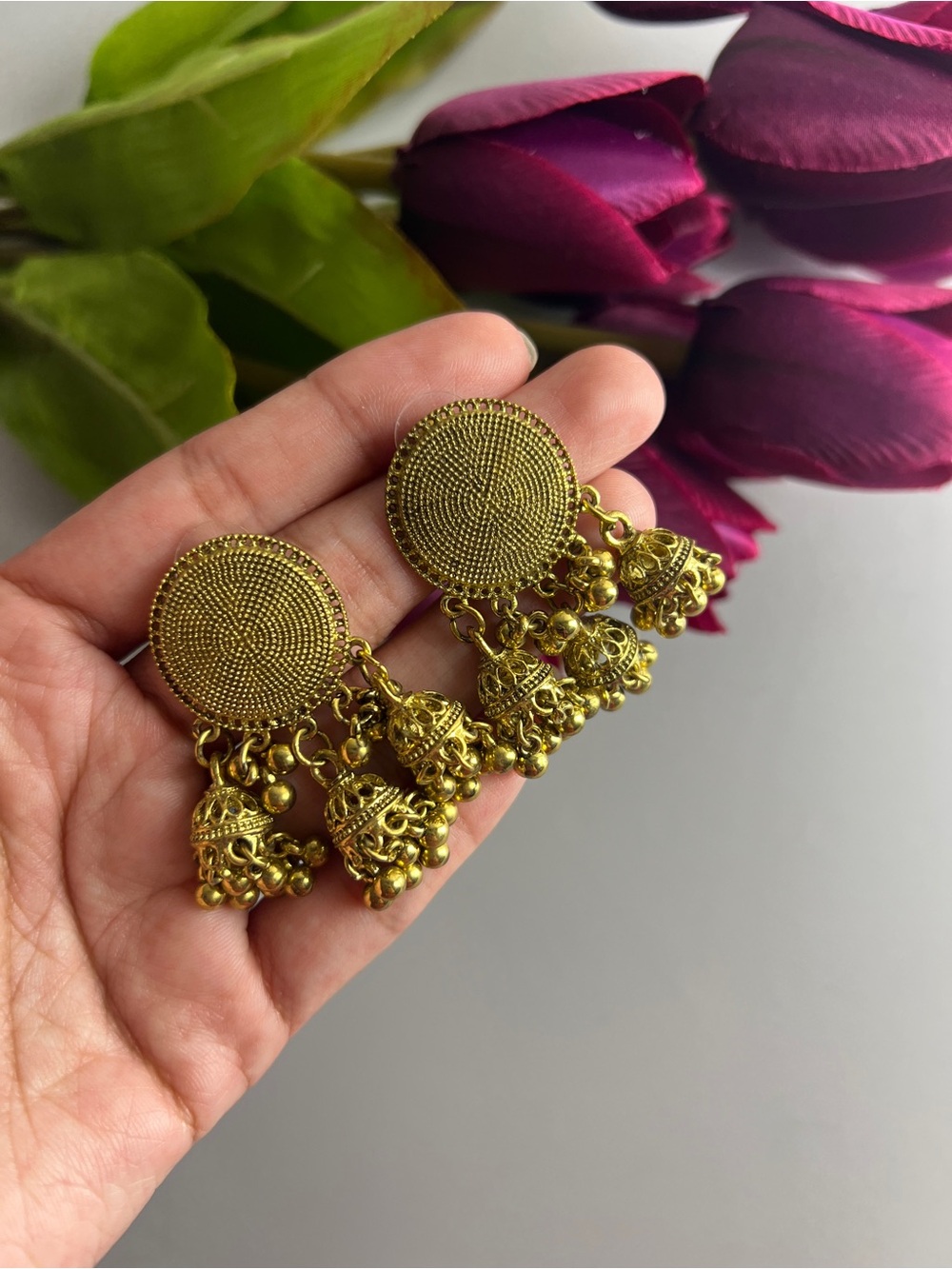 Gold Jhumka Drop Earrings - Elegant Women Jewelry